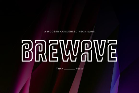 Brewave Font Review: A Techno Outline Display Typeface