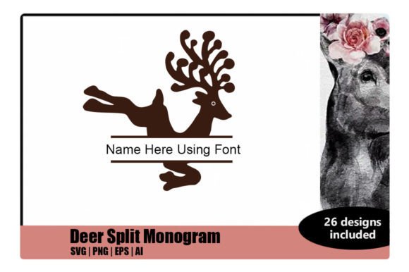 Deer Split Monogram: A Handcrafted Christmas Font for Brand Identity