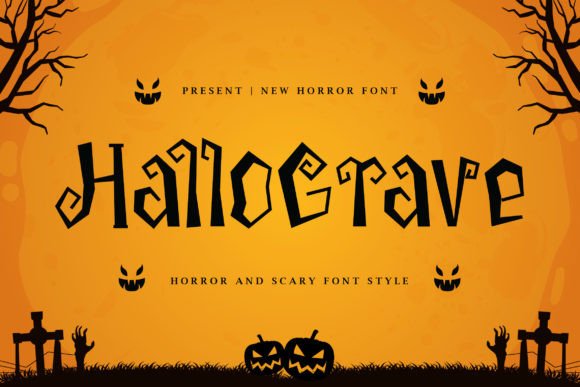 Hallograve Display Font for Dark and Spooky Handmade Crafts