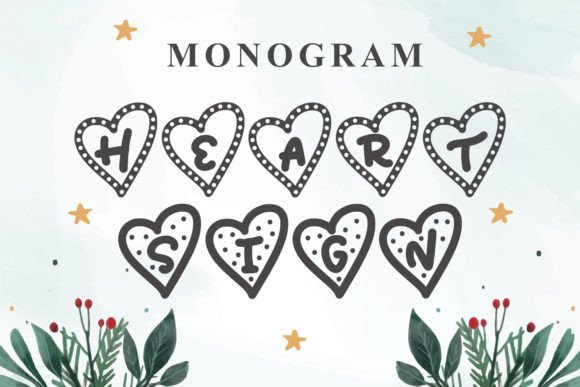 Monogram Heart Sign: A Playful Display Font for Digital Branding