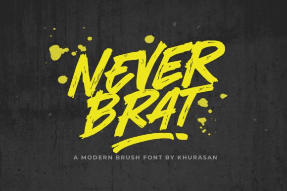 Never Brat: A Modern Brush Font for Handmade Product Design