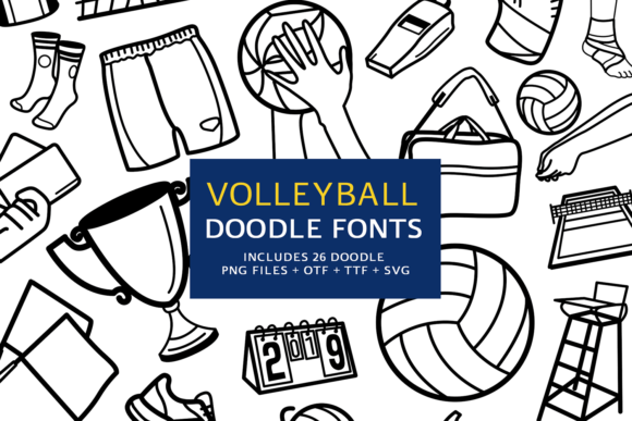 Volleyball Doodle Font for Sporty Crafts and Team Spirit Projects
